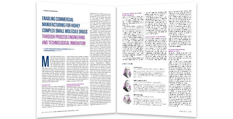 Enabling Commercial Manufacturing for Highly Complex Small Molecule Drugs Through Process Engineering and Technological Innovation Article Illustration