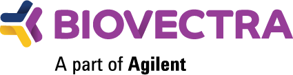 Logo featuring "BIOVECTRA" in purple text with a blue and yellow abstract design, and the phrase "A part of Agilent" below.